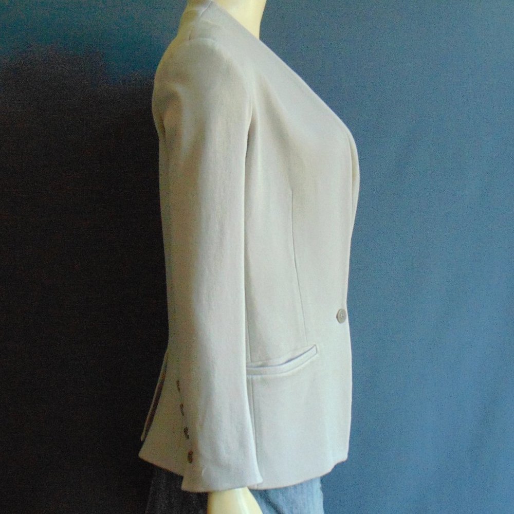 Helmut Lang Beige Collarless Jacket Blazer M - Picture 3 of 5